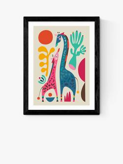 EAST END PRINTS Rachel Lee 'Giraffes' Framed Print, Black Frame