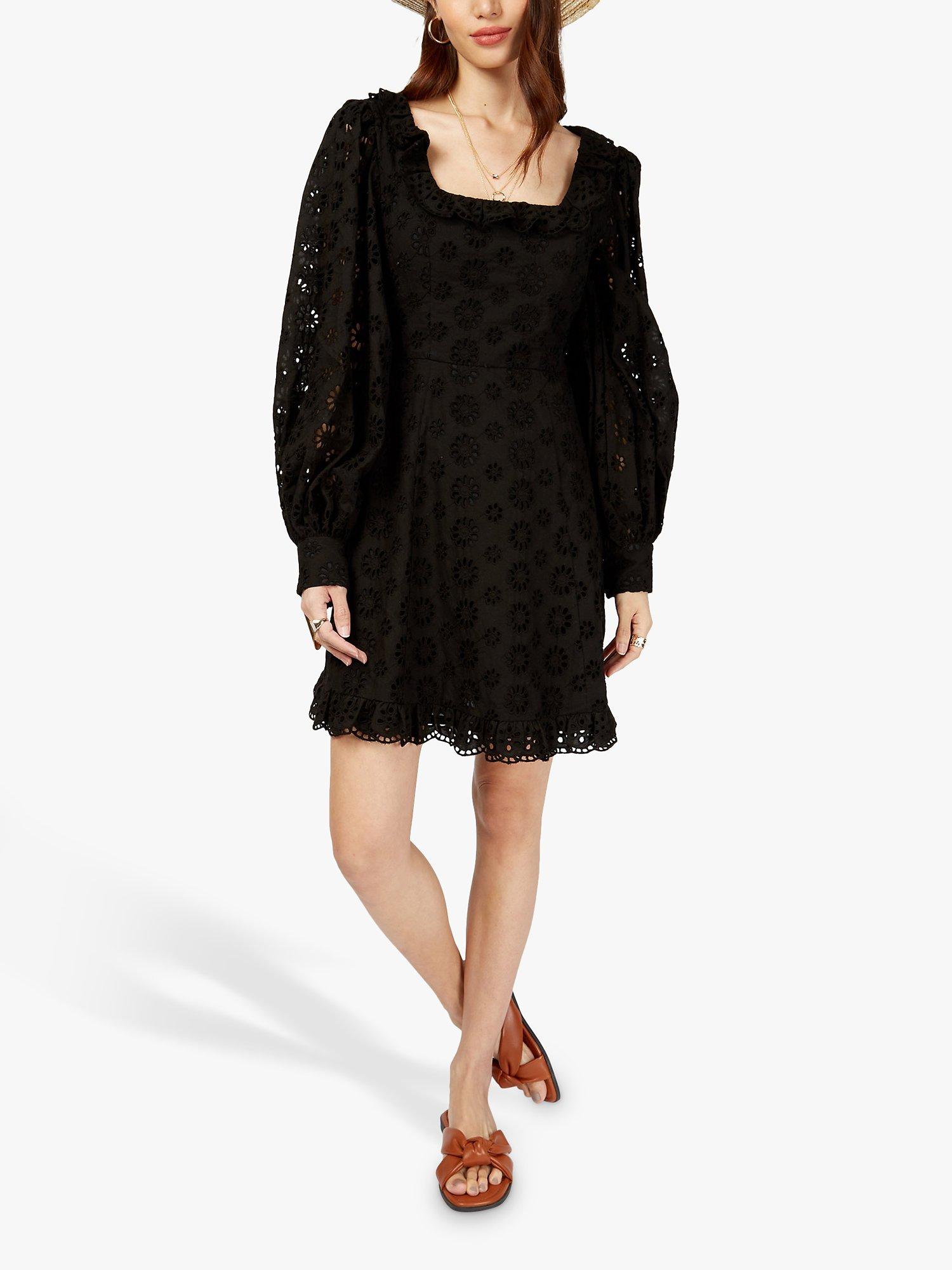 Somerset by Alice Temperley Broderie Mini Dress, Black