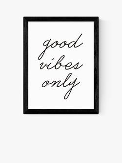 EAST END PRINTS Rafael Farias 'Good Vibes Only' Framed Print, Black Frame
