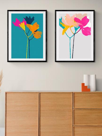 EAST END PRINTS Garima Dhawan 'Lily' Framed Print, Set of 2 - view 2, Oak Frame