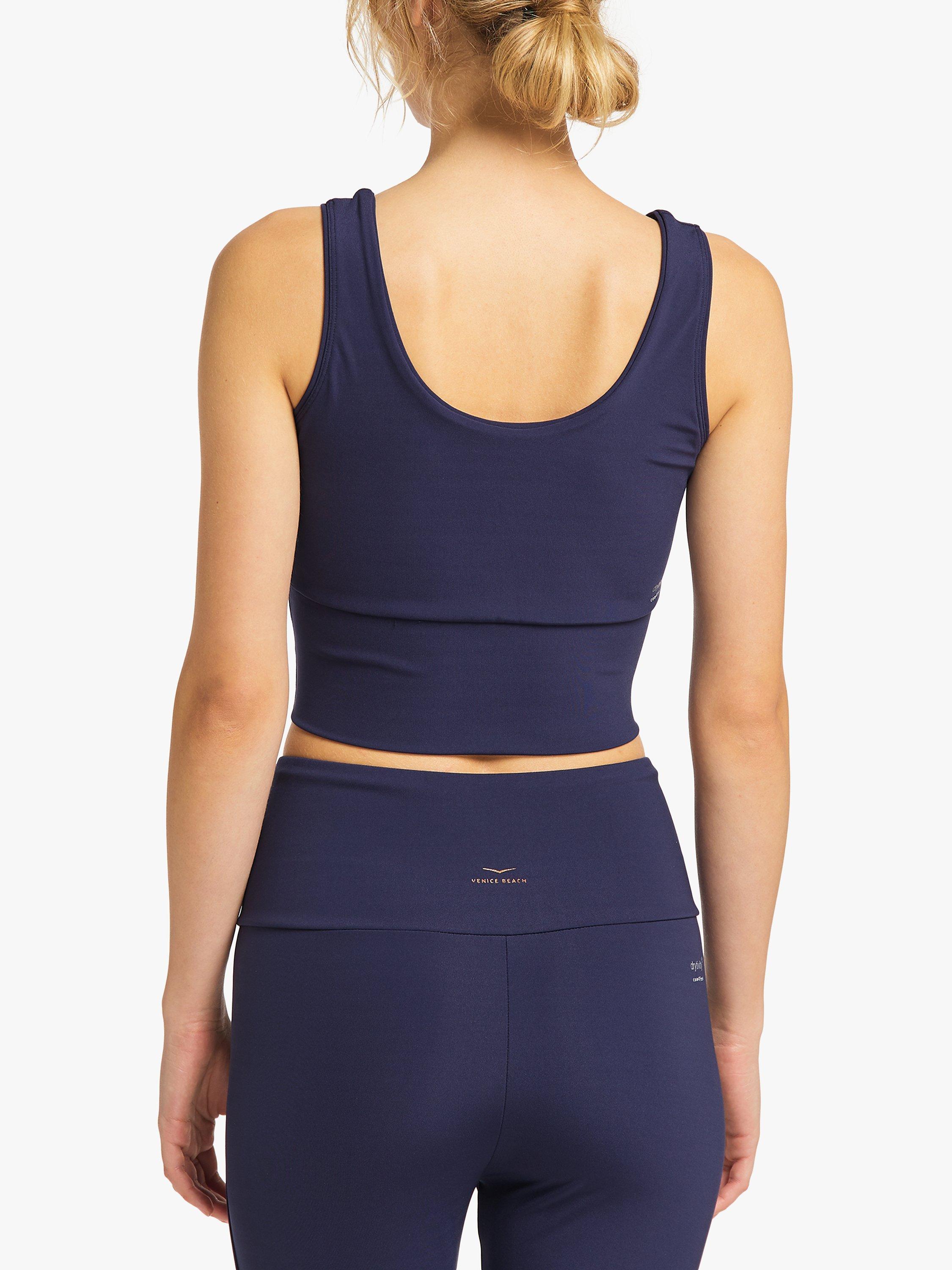 Product image 4 of 6, which shows Venice Beach Alpha Gym Crop Top, Indigo Blue, XS