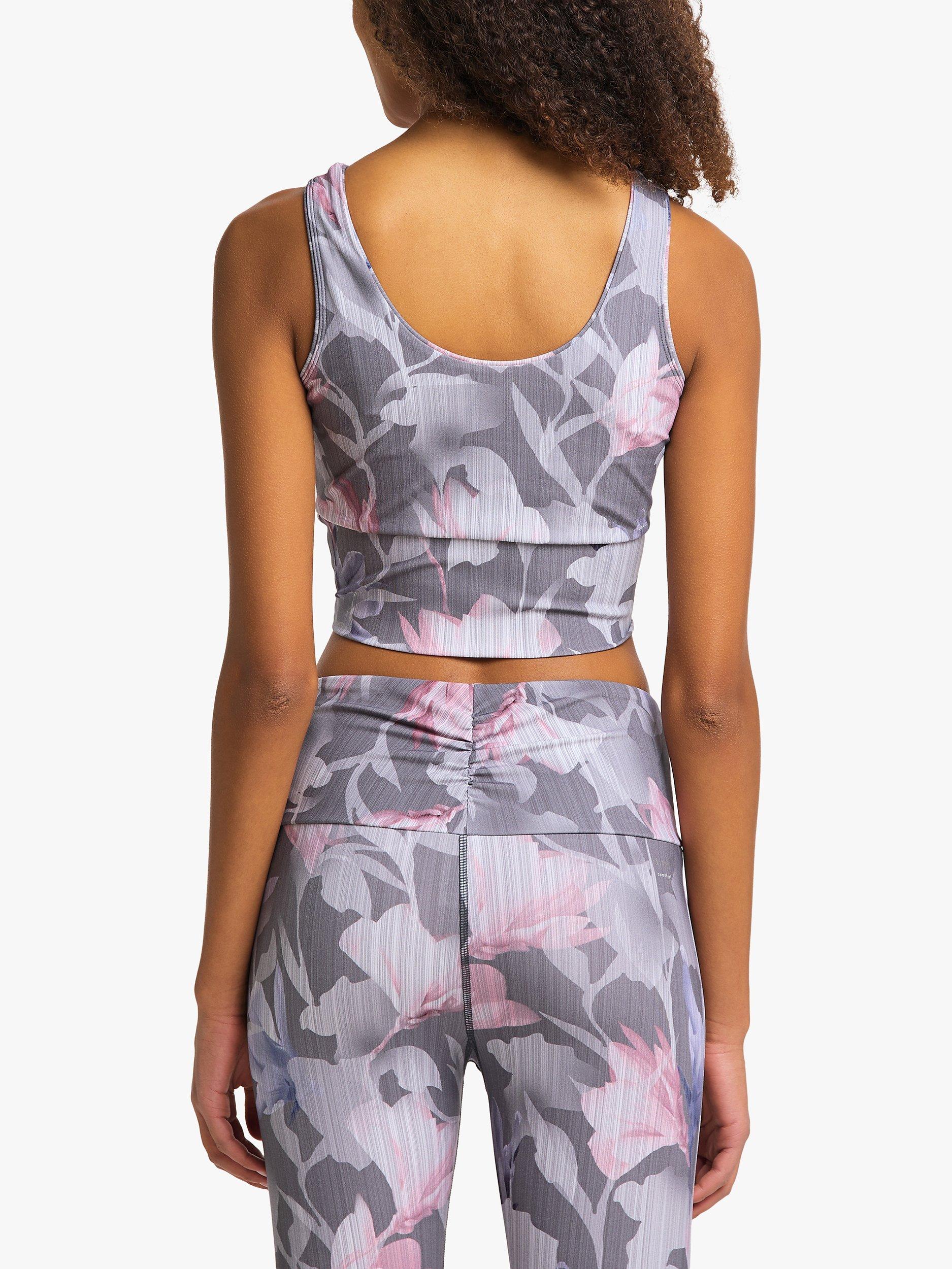 Product image 5 of 6, which shows Venice Beach Alpha Gym Crop Top, Floral Magnolia, XS