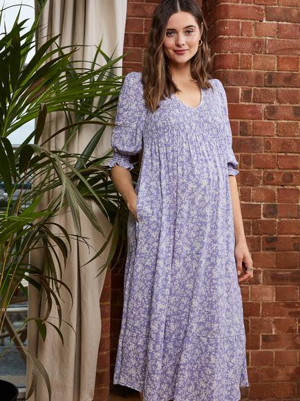 Isabella Oliver Marlene Floral Maternity Dress, Pale Lavender, Pale Lavender