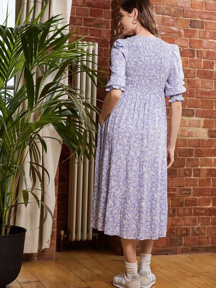 Isabella Oliver Marlene Floral Maternity Dress, Pale Lavender - view 2, Pale Lavender