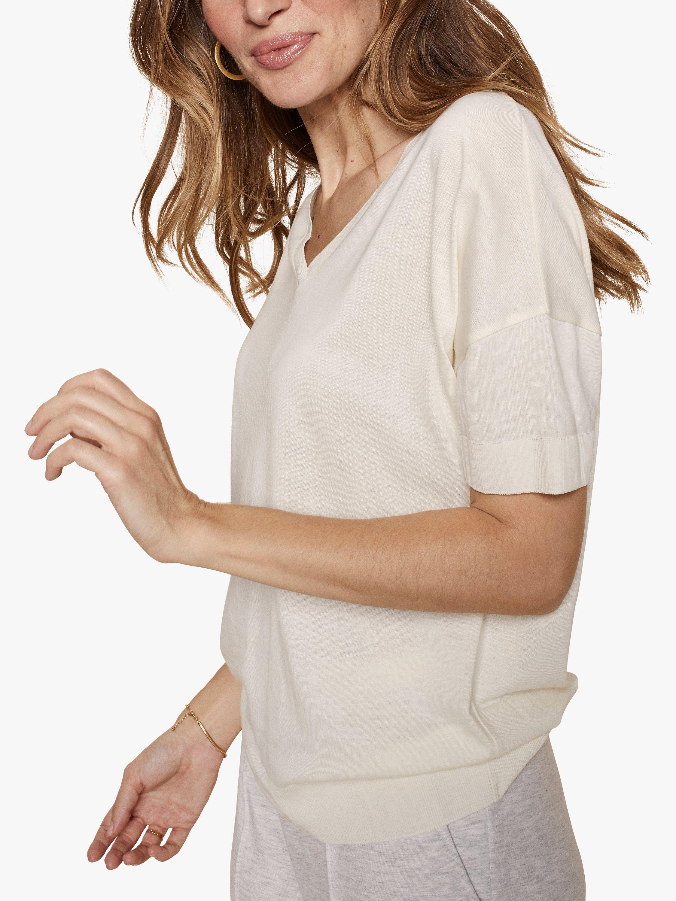 MOS MOSH Swann V-Neck T-Shirt, Ecru