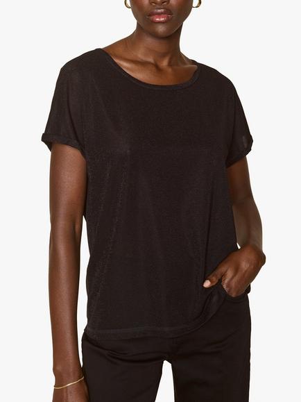 MOS MOSH Kay Shimmer Top, Black