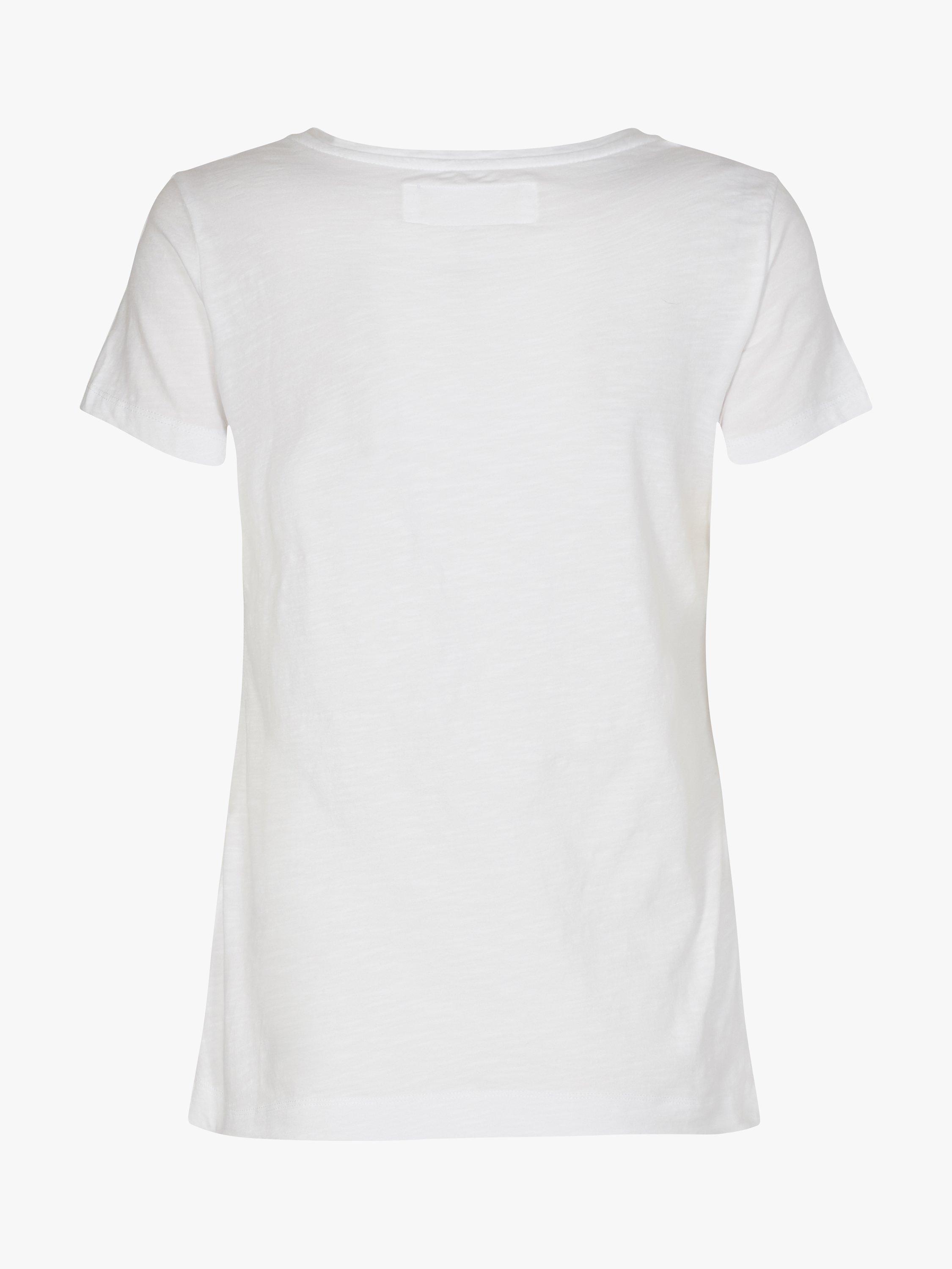 Product image 2 of 3, which shows MOS MOSH Arden Organic Cotton V Neck T-Shirt, White, XS