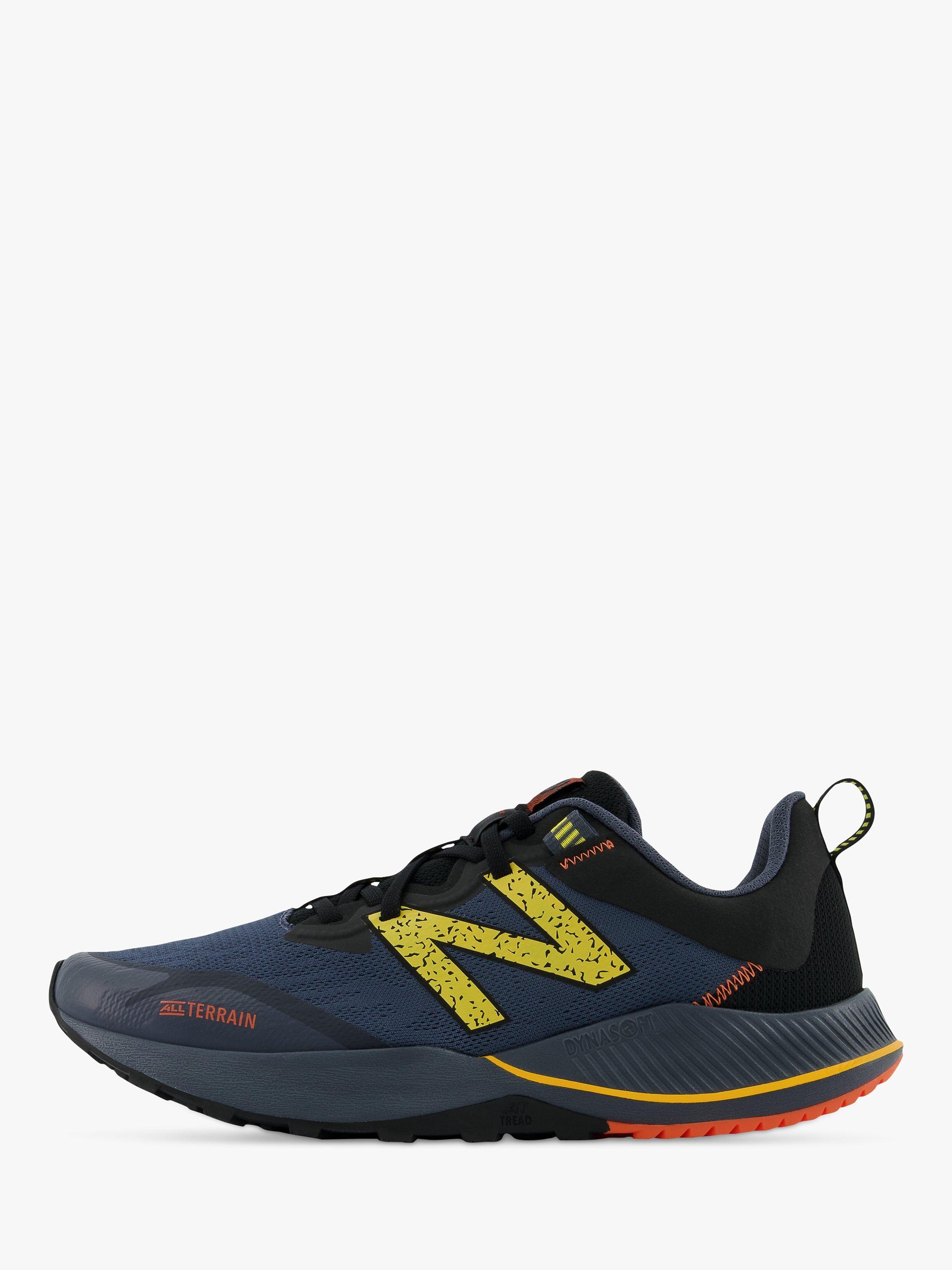 Product image 8 of 9, which shows New Balance NITRELv4 Men's Trail Running Shoes, Grey with Yellow and Orange, 12.5