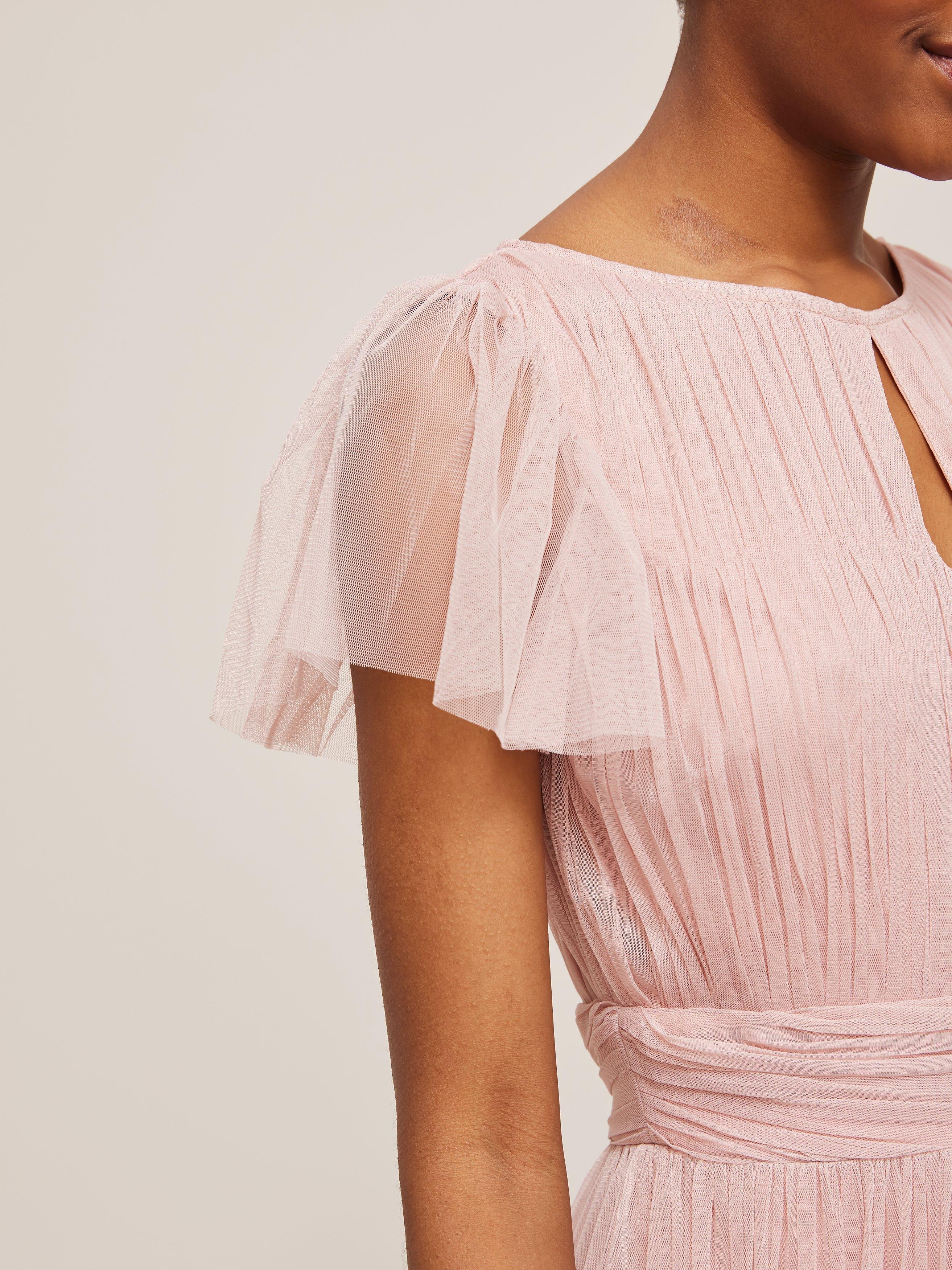 Product image 4 of 5, which shows Lace & Beads Diva Tiered Hem Maxi Dress, Dusty Rose, 12