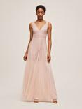 Lace & Beads Lorelai Bead Embellished Maxi Dress, Blush