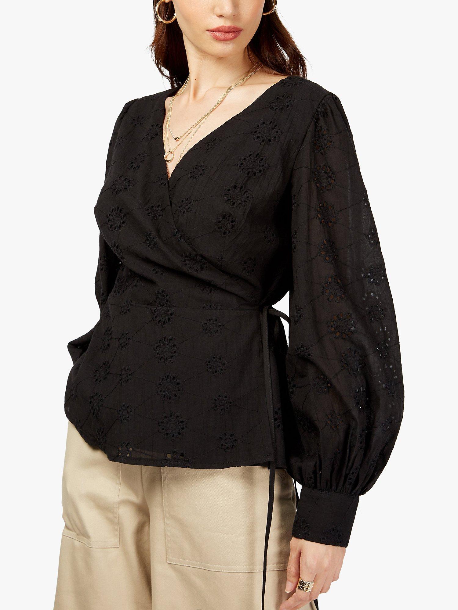 Somerset by Alice Temperley Broderie Floral Top, Black