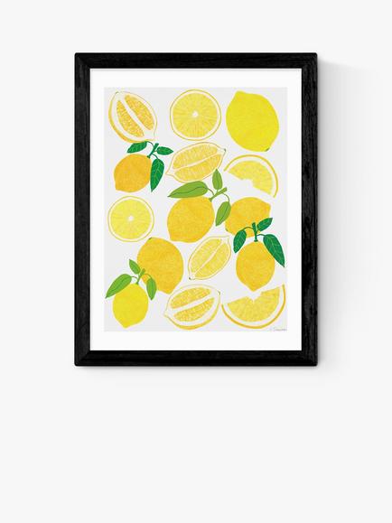 EAST END PRINTS Leanne Simpson 'Lemon Harvest' Framed Print, Black Frame