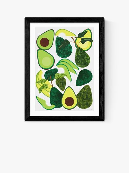 EAST END PRINTS Leanne Simpson 'Avocados' Framed Print, Black Frame