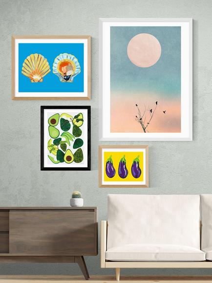 EAST END PRINTS Leanne Simpson 'Avocados' Framed Print - view 2, Black Frame