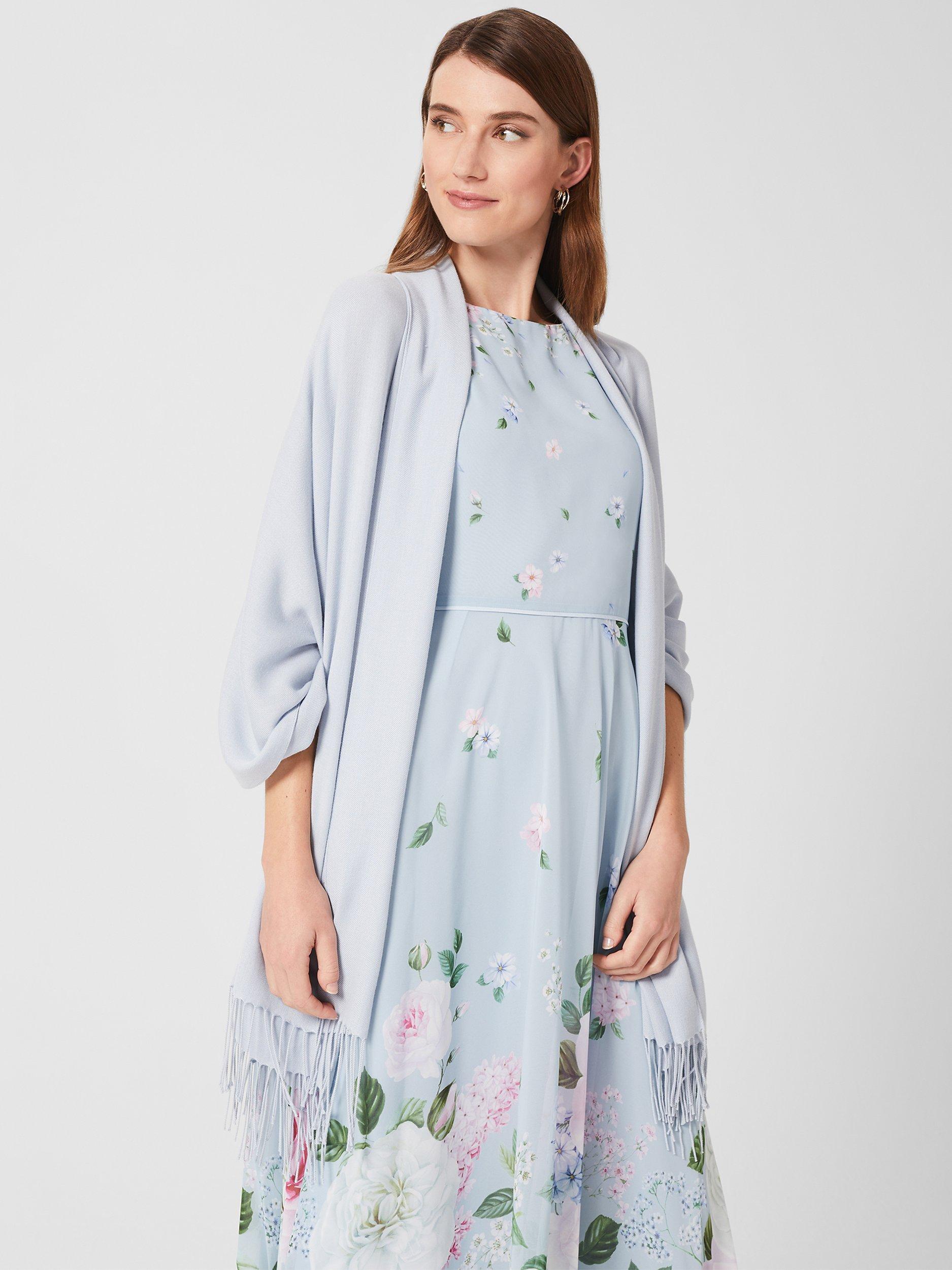 Product image 1 of 4, which shows Hobbs Matilda Scarf, Celeste Blue, One Size
