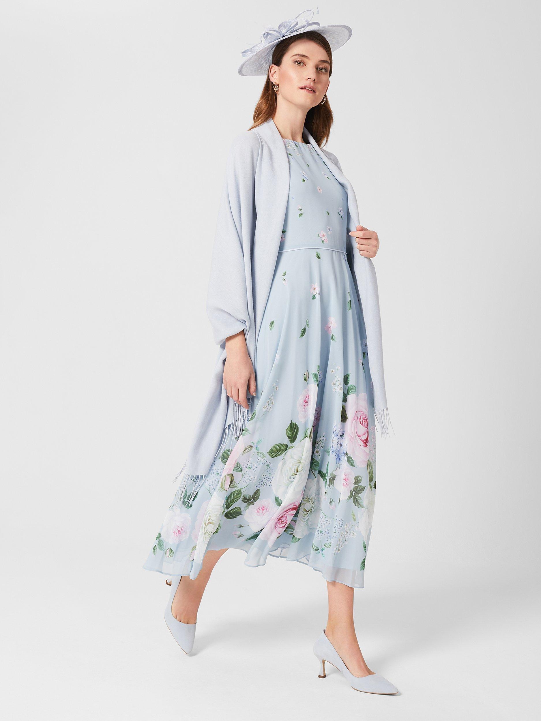 Product image 3 of 4, which shows Hobbs Matilda Scarf, Celeste Blue, One Size