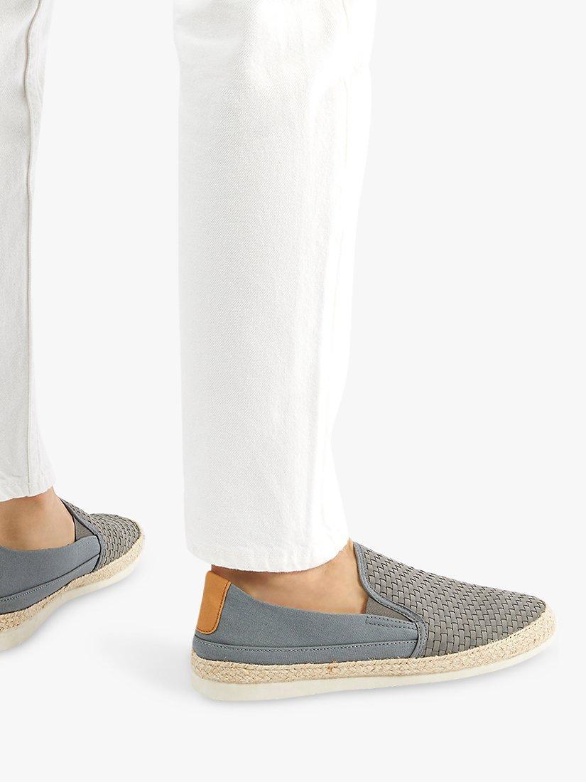 Product image 2 of 5, which shows Dune Frederico Woven Detail Suede Espadrilles, Grey, 6
