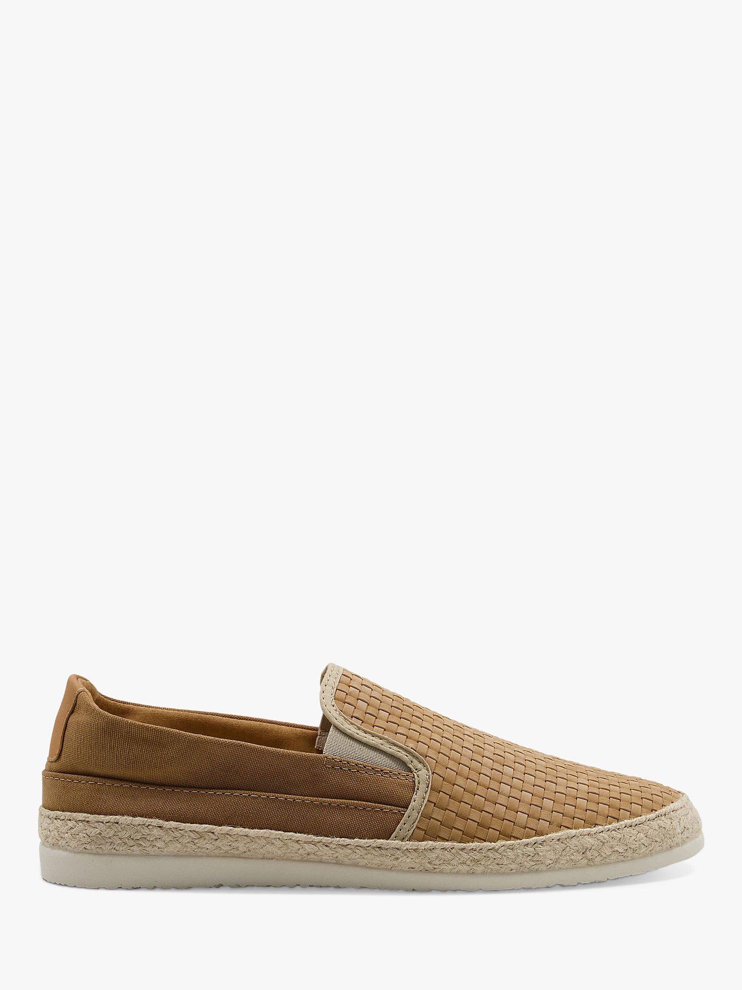 Product image 1 of 4, which shows Dune Frederico Woven Detail Suede Espadrilles, Tan, 11