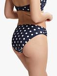 Panache Anya Riva Spot Gathered Bikini Bottoms, Navy/Vanilla