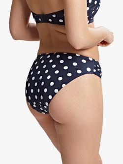 Panache Anya Riva Spot Gathered Bikini Bottoms, Navy/Vanilla - view 2, Navy/Vanilla