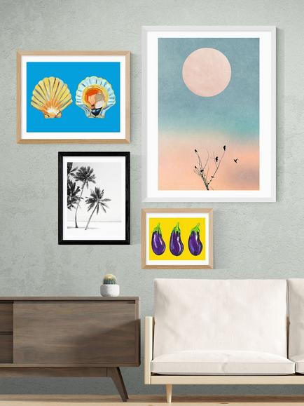 EAST END PRINTS Sisi and Seb 'Island' Framed Print - view 2, Black Frame