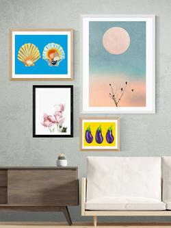 EAST END PRINTS Sisi and Seb 'Tulips' Framed Print - view 2, White Frame