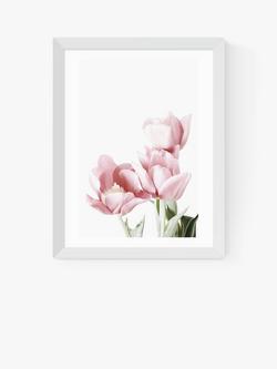 EAST END PRINTS Sisi and Seb 'Tulips' Framed Print, White Frame