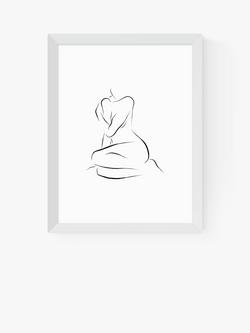 EAST END PRINTS Sundry Society 'Nude Female' Framed Print, White Frame