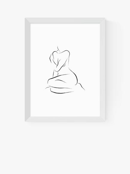 EAST END PRINTS Sundry Society 'Nude Female' Framed Print, White Frame