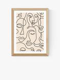 EAST END PRINTS Sundry Society 'Single Line Faces' Framed Print