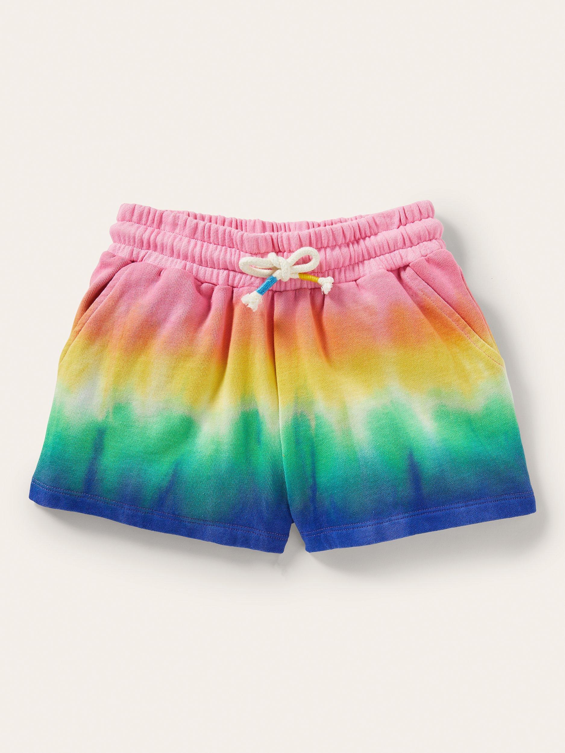 Mini Boden Kids' Rainbow Gradient Tie-Dye Shorts, Multi