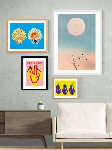 EAST END PRINTS Sophie Ward 'Aries The Rebel' Framed Print - view 2, Black Frame