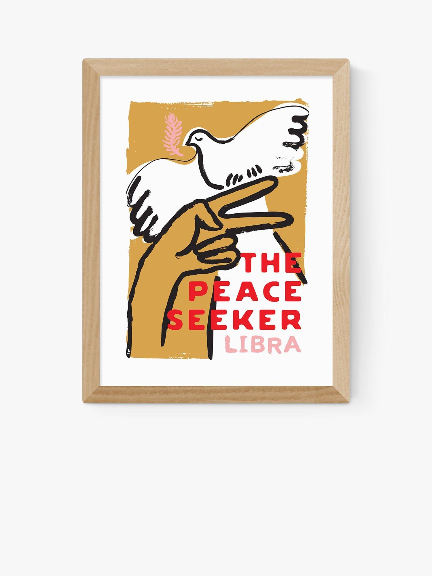 EAST END PRINTS Sophie Ward 'Libra The Peace Seeker' Framed Print, Oak Frame