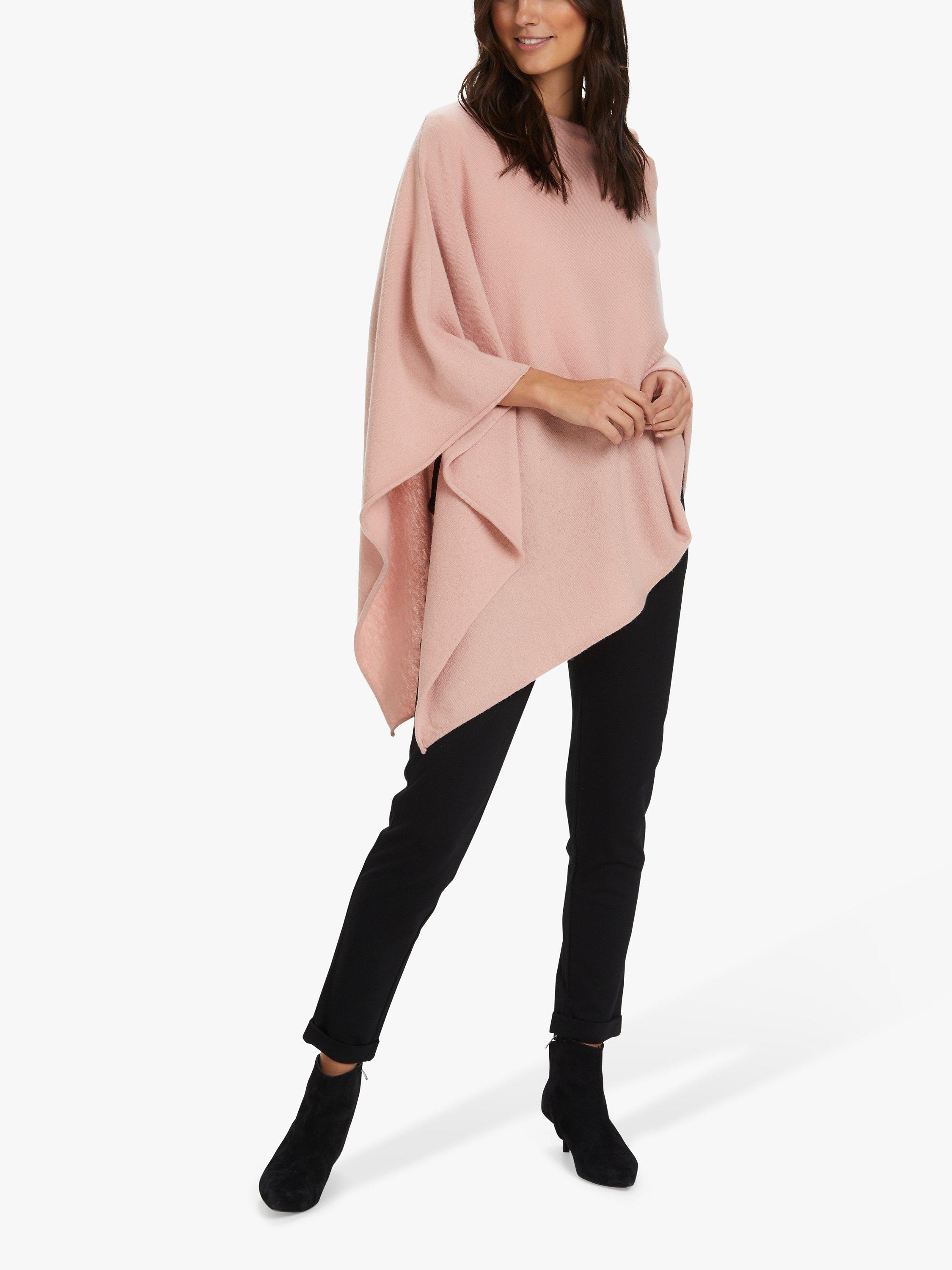 Part Two Kristanna Cashmere Blend Asymmetrical Poncho, Misty Rose, One Size