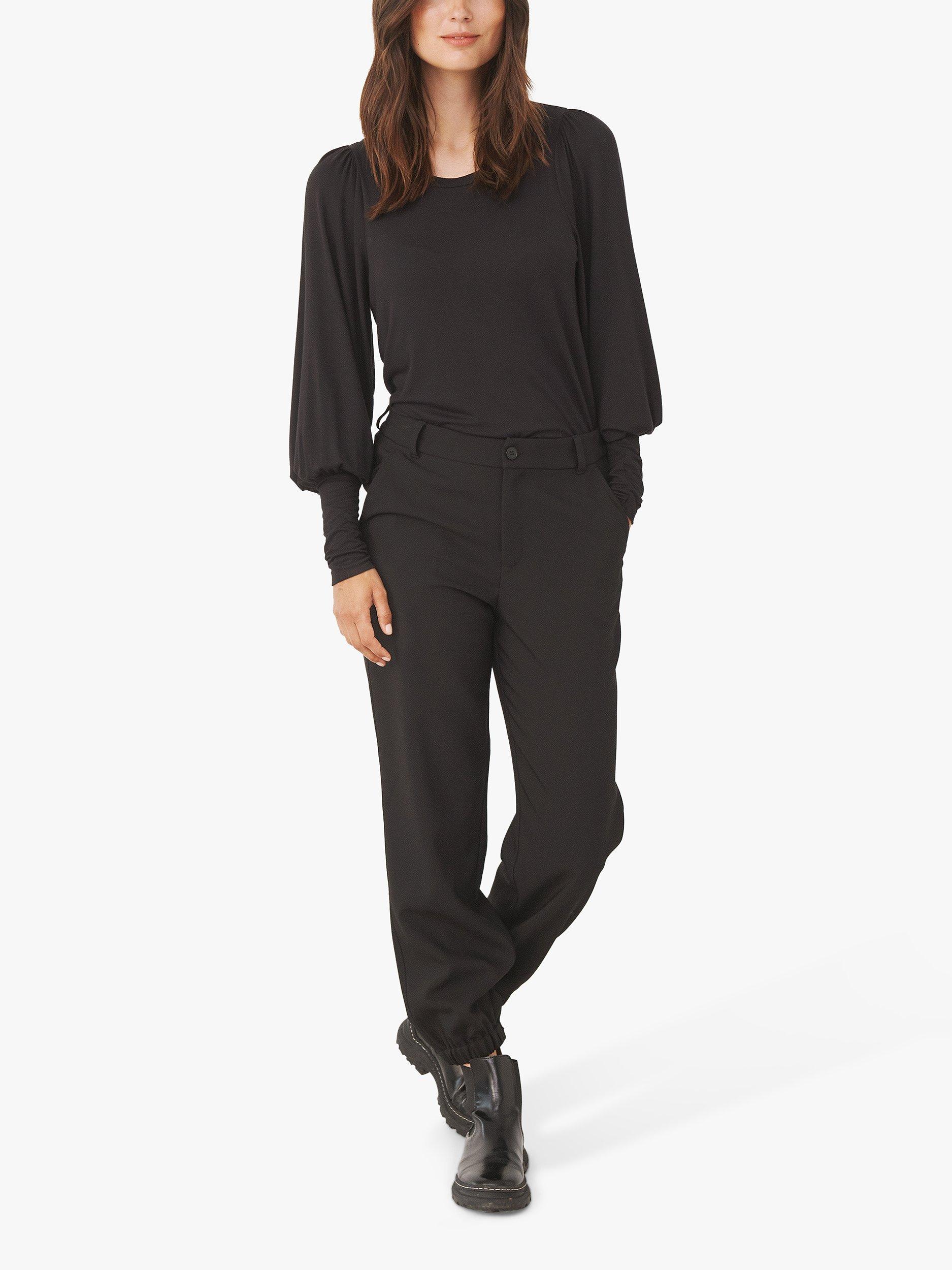 Product image 1 of 6, which shows Part Two Katja Tapered Trousers, Black, 16