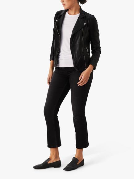 Part Two Frances Leather Biker Jacket, Black, Black