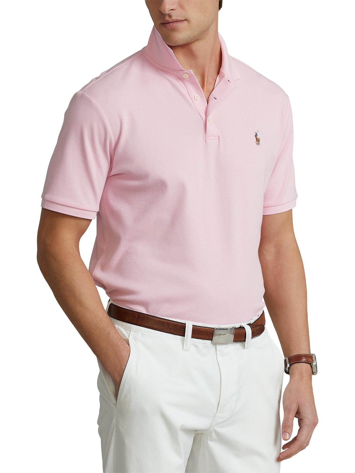 Polo Ralph Lauren Custom Slim Pima Cotton Polo Shirt, Carmel Pink, M