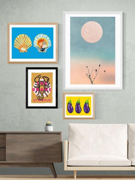 EAST END PRINTS Sophie Ward 'Scorpio The Brave' Framed Print - view 2, Black Frame