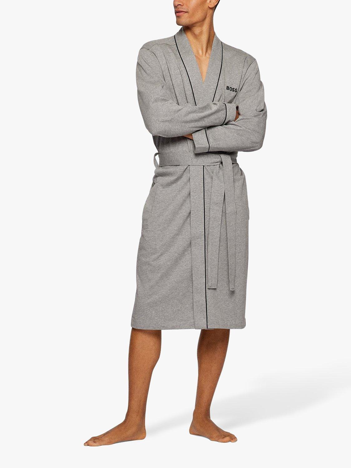BOSS Cotton Jersey Kimono Robe, Medium Grey