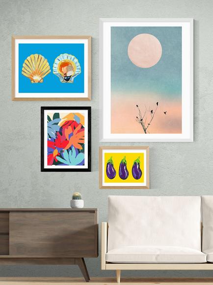 EAST END PRINTS 83 Oranges 'Where Flowers Blossom' Framed Print - view 2, Black Frame