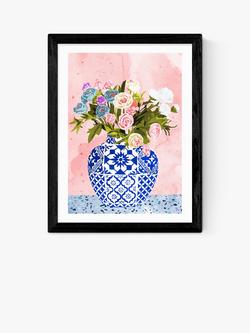 EAST END PRINTS 83 Oranges 'Ceramic Planter' Framed Print, Black Frame