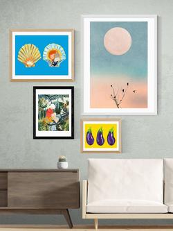 EAST END PRINTS 83 Oranges 'Distracted Reader' Framed Print - view 2, Black Frame