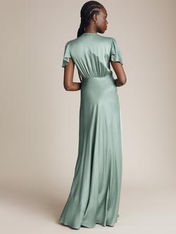 Ghost Delphine Bias Cut Satin Maxi Dress - view 2, Soft Green