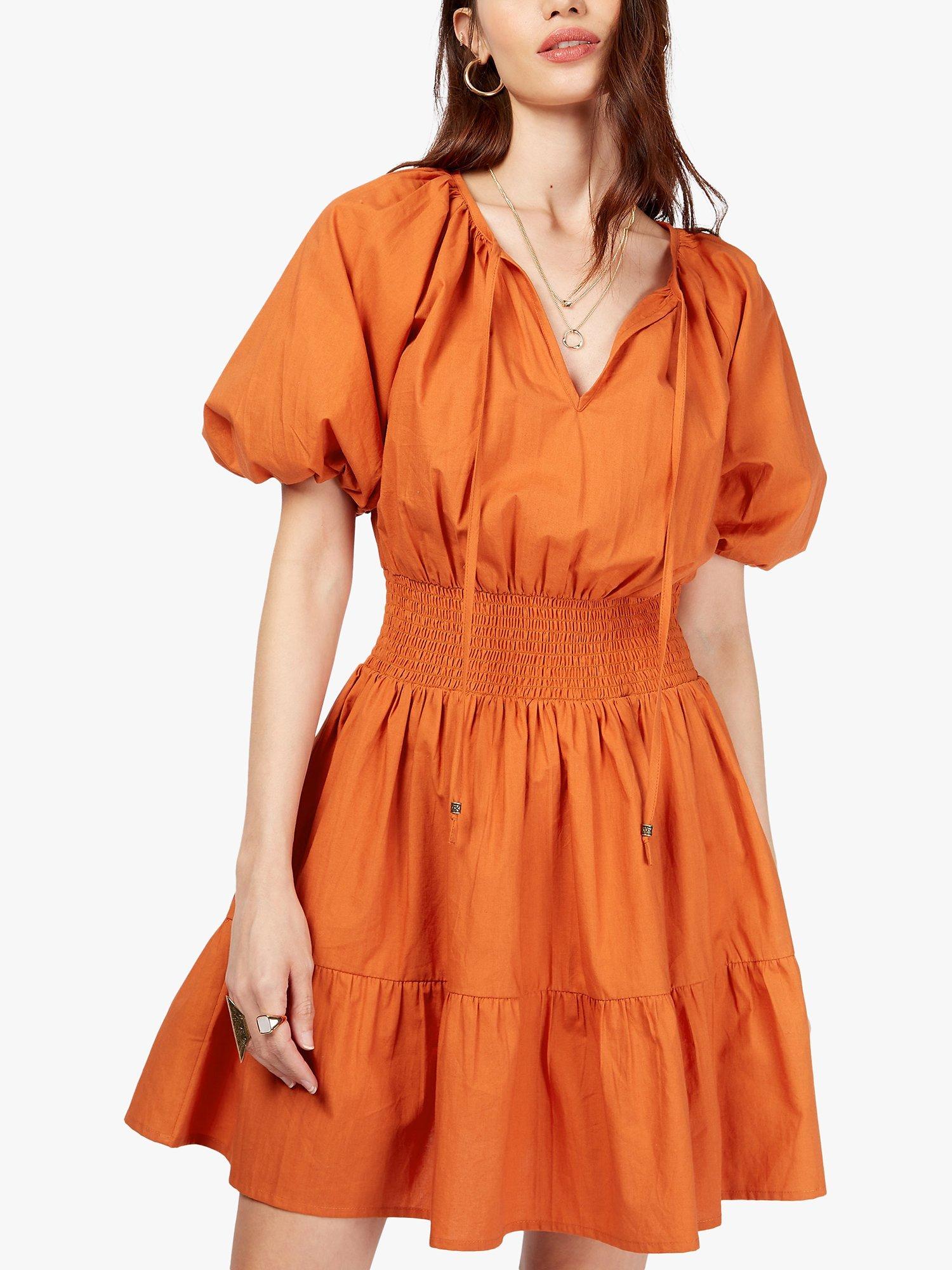 Somerset by Alice Temperley Puff Sleeve Mini Dress, Orange