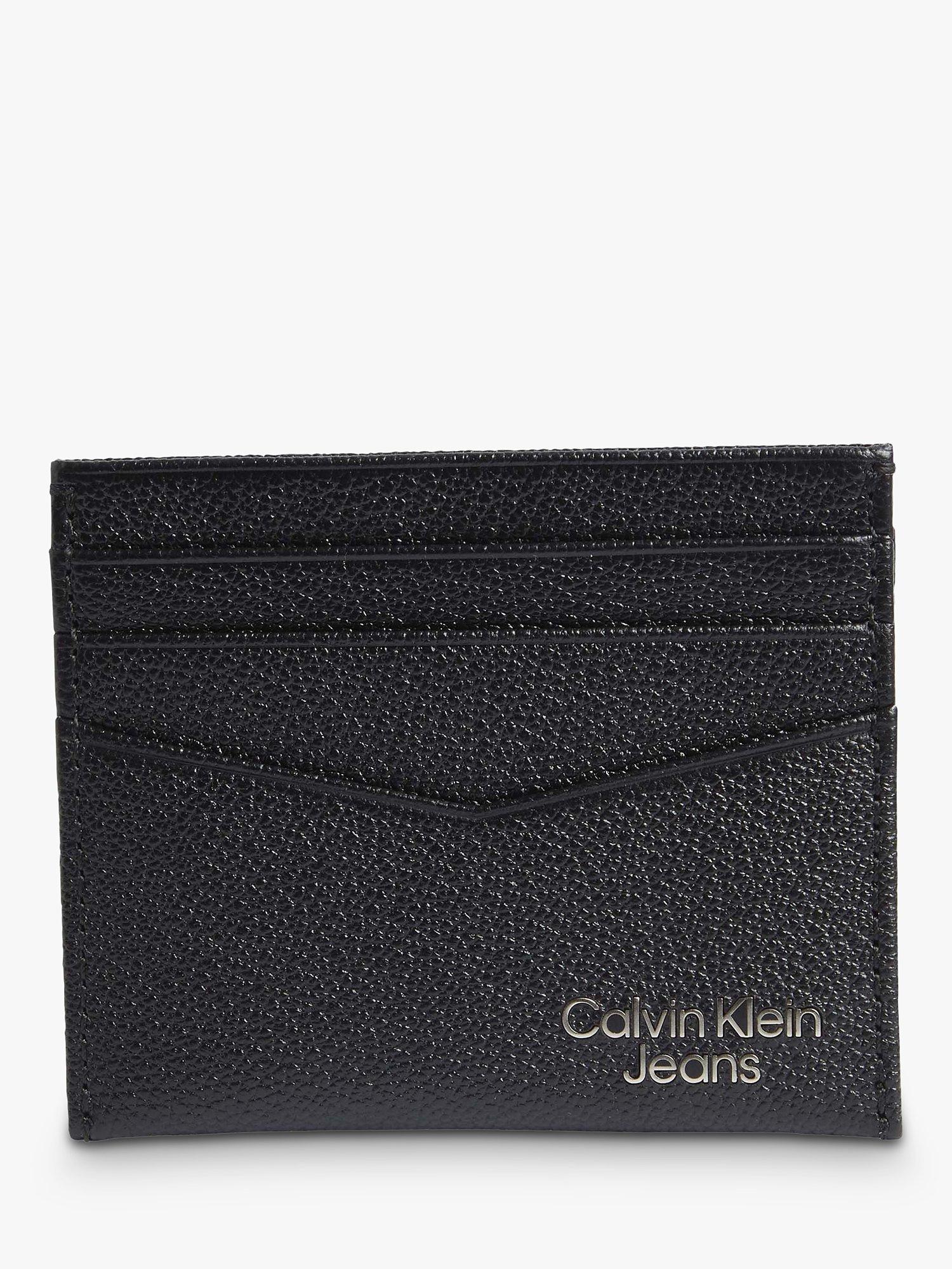 Calvin Klein Jeans Micro Pebble Leather Card Holder, Black