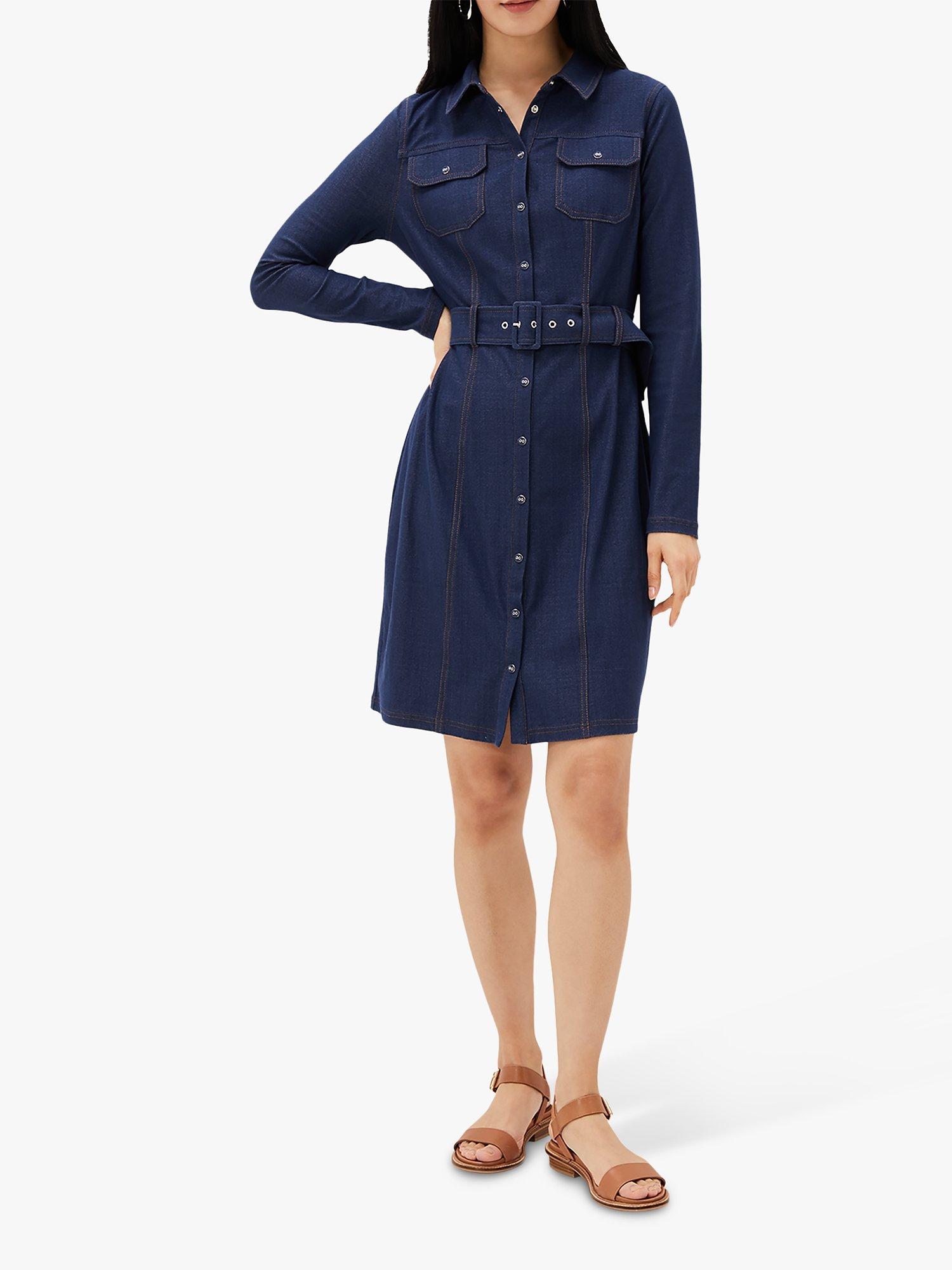 Phase Eight Kathryn Denim Shirt Dress, Blue