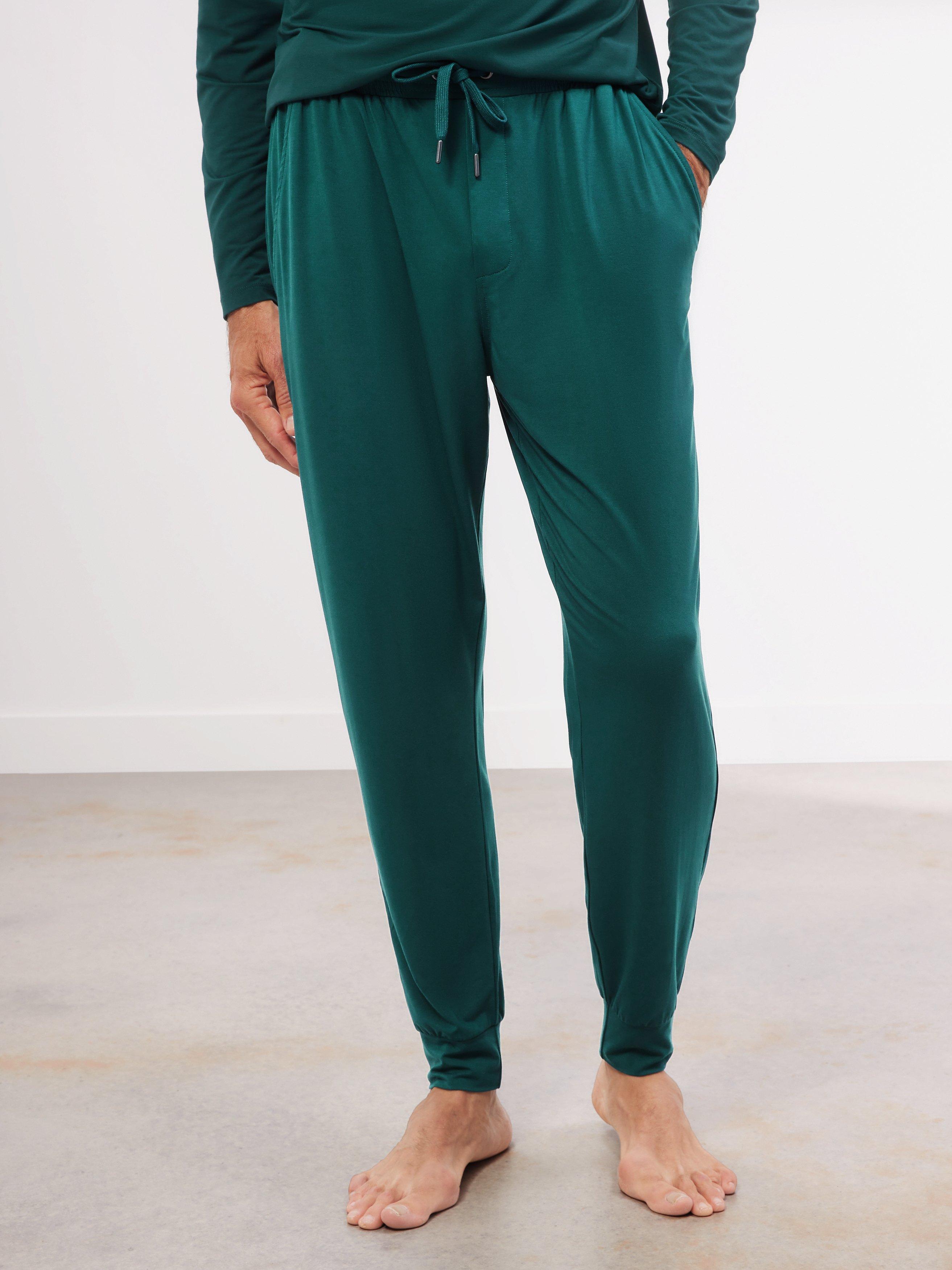 John Lewis Ultra Soft Modal Lounge Joggers, Green Teal