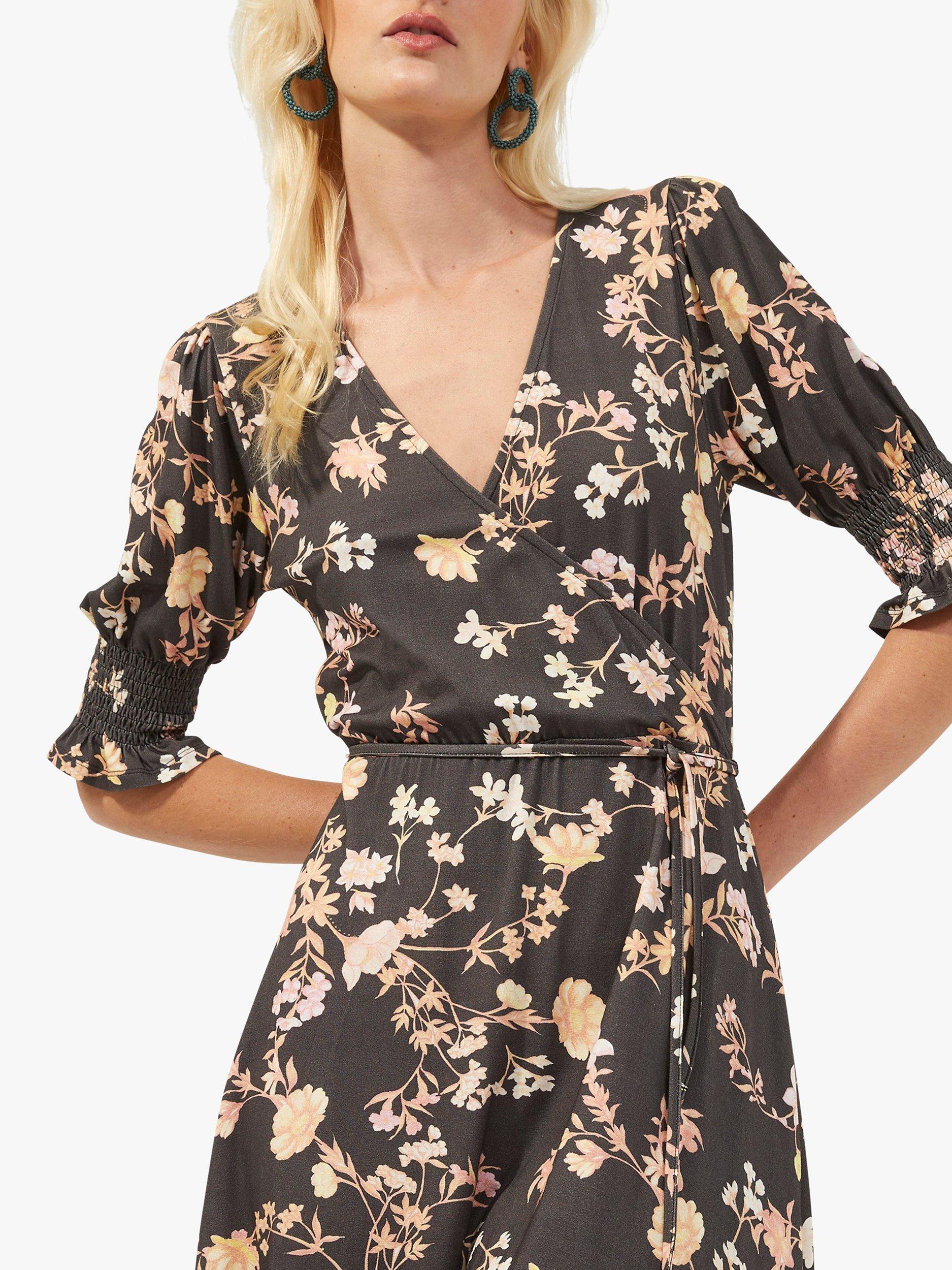 French Connection Pernille Diana Floral Print Dress, Warm Graphite/Multi