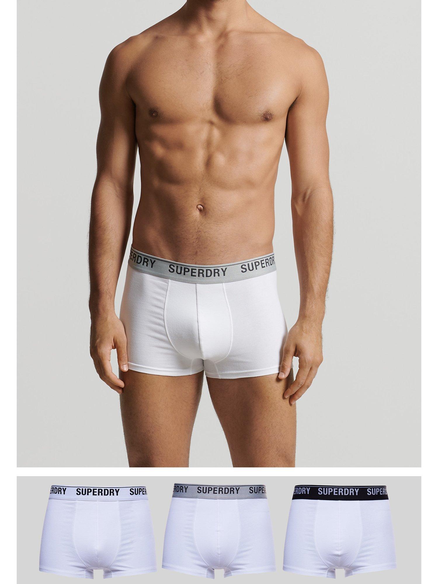 Superdry Organic Cotton Blend Trunks, Pack of 3, Optic Mix
