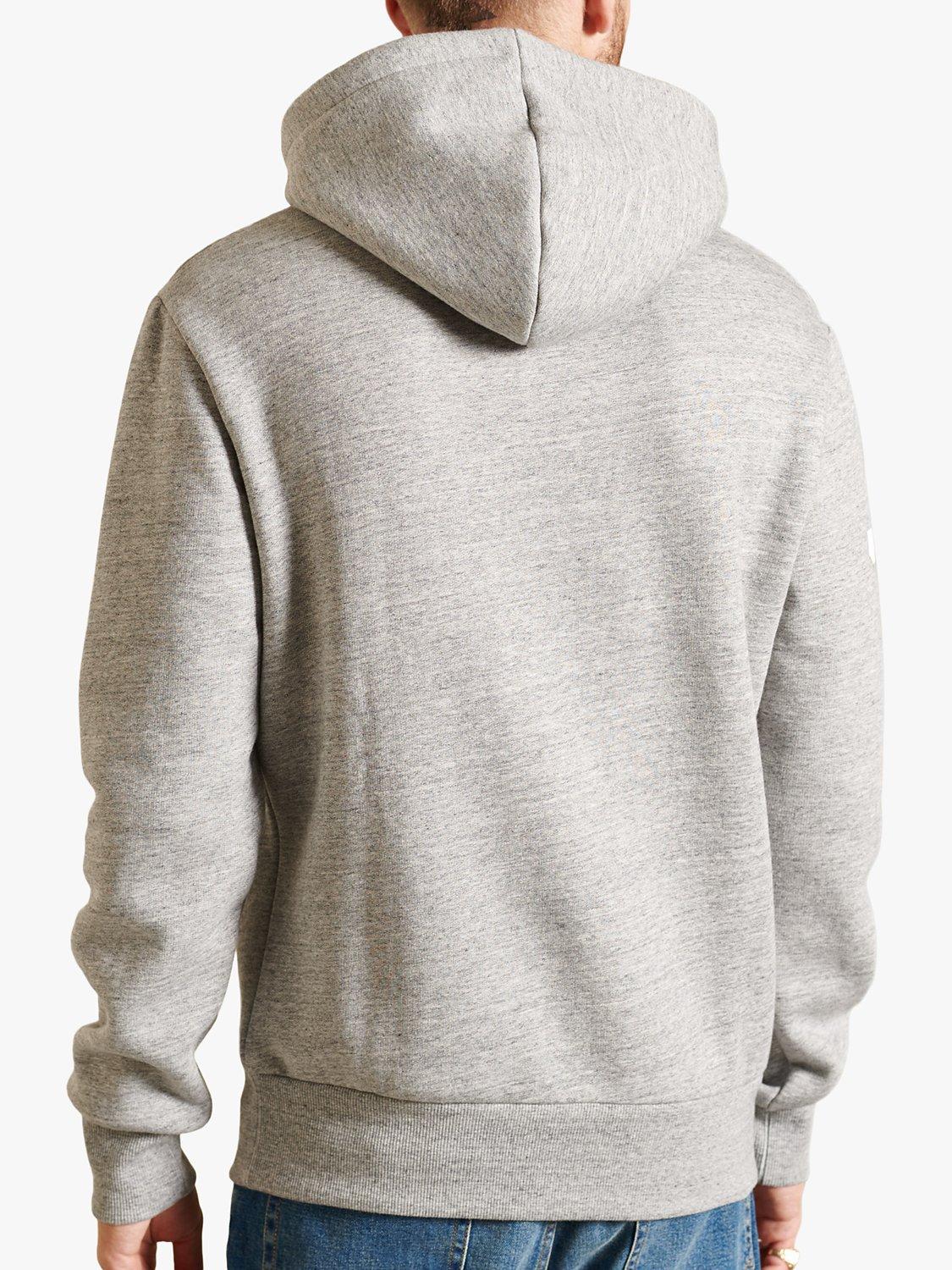 Product image 2 of 7, which shows Superdry Vintage Logo Tri Hoodie, Grey Marl, XS
